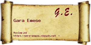 Gara Emese névjegykártya